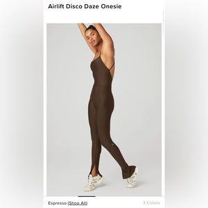 Alo disco daze onesie espresso (limited edition)